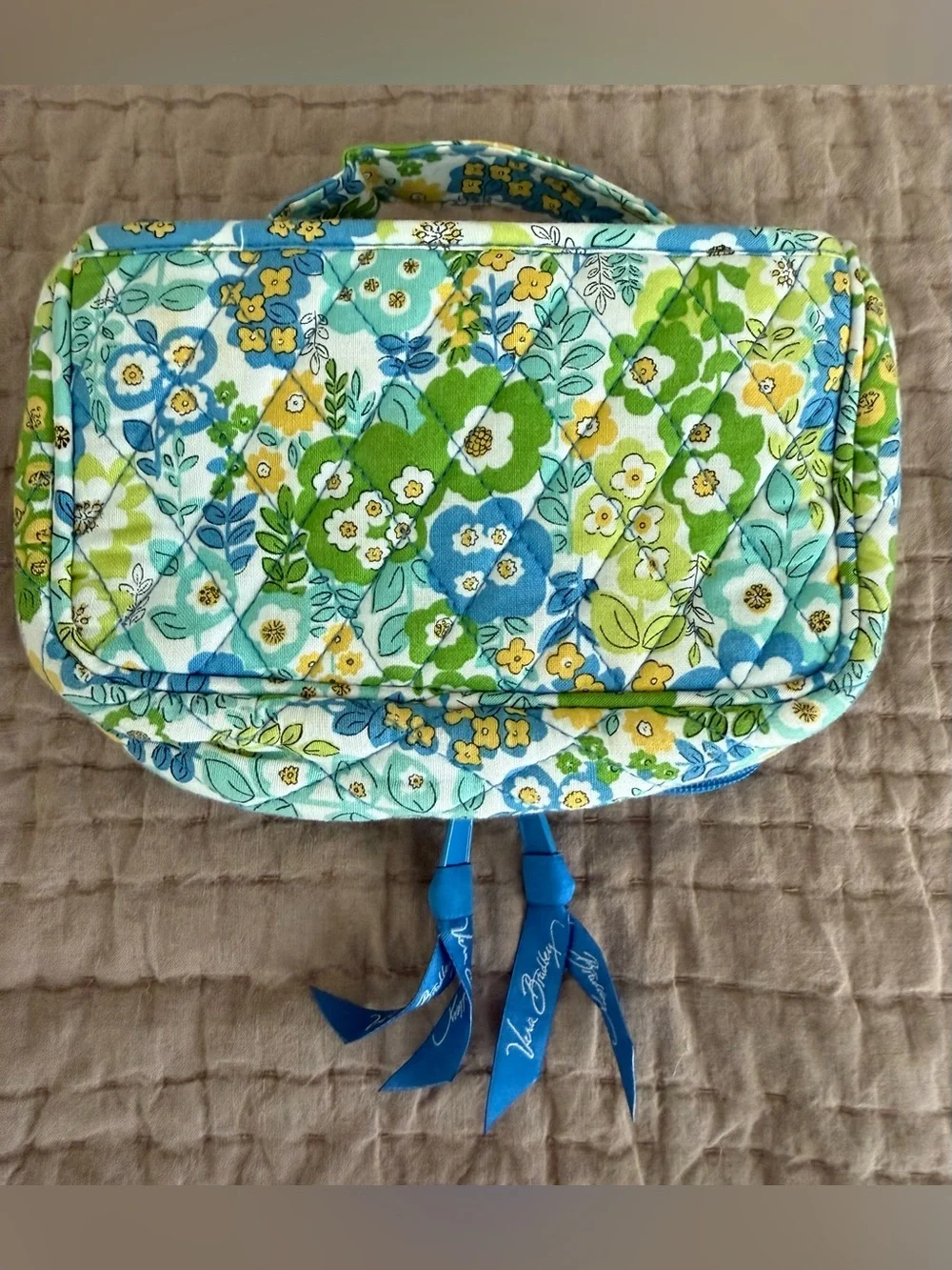 Vera Bradley English Meadow Quilted Floral Travel Bag in Blue, Green & Yellow